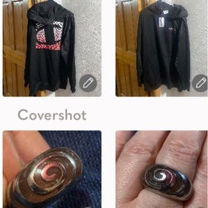 3XL big CHAMPION Hoodie multi-logo shiny black